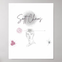 Soft Chaos _Minimaler Linienkunstposter