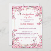 Soft Cherry Blossom Sakura Baby Dusche Einladung (Vorderseite)