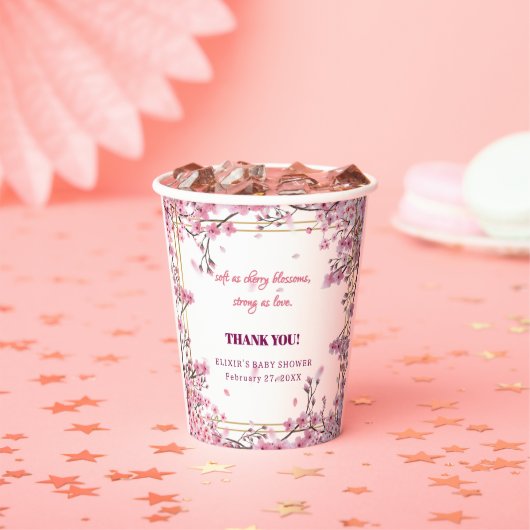 Soft Cherry Blossom Sakura Baby Dusche Pappbecher (Insitu)