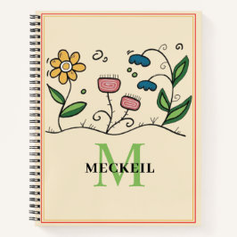 Soft Chic Blush Pink Peony Leafy Botanical Floral Notizblock