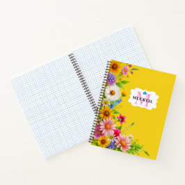 Soft Chic Blush Pink Peony Leafy Botanical Floral Notizblock