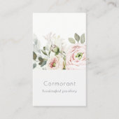 Soft Chic Blush Pink Peony Leafy Botanical Floral Visitenkarte (Vorderseite)