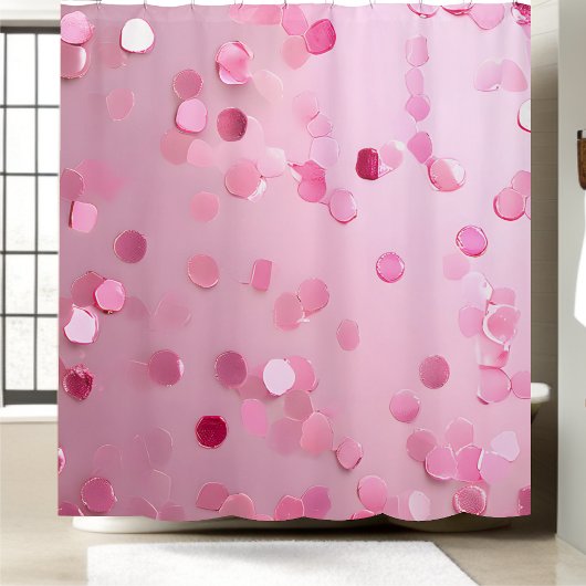 Soft Chic Pink Sequin Duschvorhang