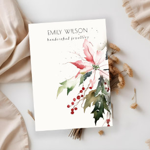 Soft Christmas Poinsettia Blank Juwelier Display Visitenkarte