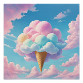 Soft Cloud Eis Kegel in pastellglänzendem Poster (Vorderseite)