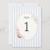 Soft Coastal Bridal Shower Table Number (Vorderseite)