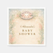 Soft Coastal Pearl Storybook Baby Shower Serviette (Vorderseite)