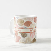 Soft Coastal Seashell Beach Pattern Kaffeetasse (Vorderseite Links)