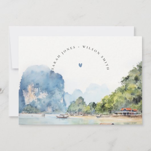 Soft Coastal Thailand Seascape Probe Dinner Einladung (Rückseite)