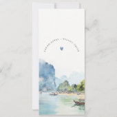 Soft Coastal Thailand Seascape Wedding Card Einladung (Rückseite)