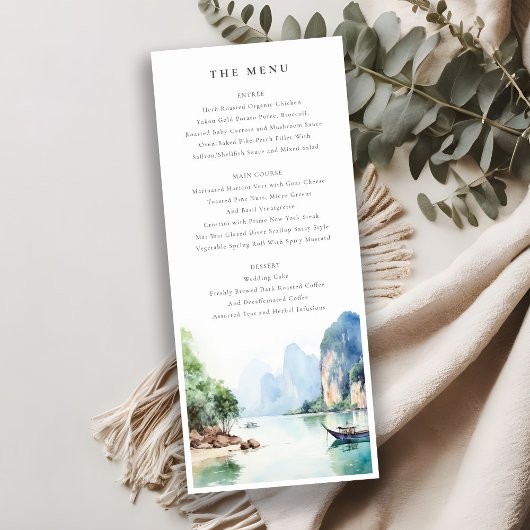 Soft Coastal Thailand Seascape Wedding Card Einladung