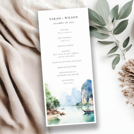 Soft Coastal Thailand Seascape Wedding Programm