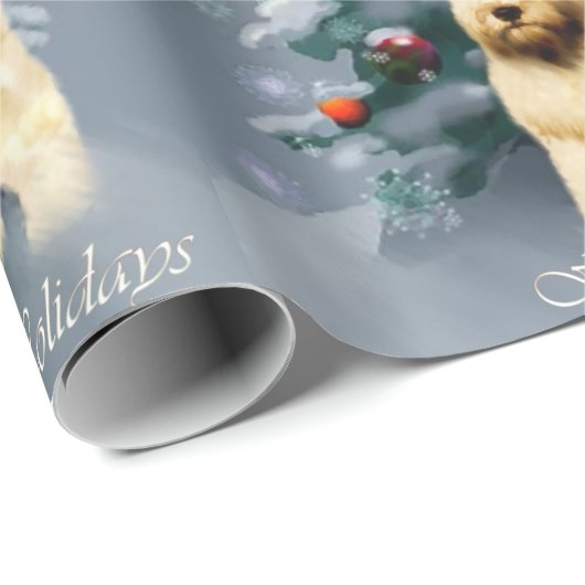 Soft Coat Wheaten Terrier Weihnachten Geschenkpapier (Rolleneckpunkt)