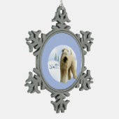 Soft Coat Wheaten Terrier Weihnachten Schlüsselanh Schneeflocken Zinn-Ornament (Links)