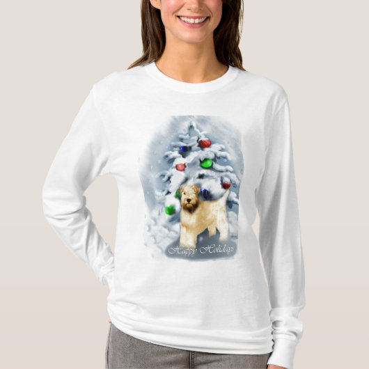 Soft Coat Wheaten Terrier Weihnachten T-Shirt (Vorderseite)
