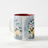 Soft Coat Wheaten Terrier Weihnachten Zweifarbige Tasse (Vorderseite Links)