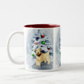 Soft Coat Wheaten Terrier Weihnachten Zweifarbige Tasse (Links)
