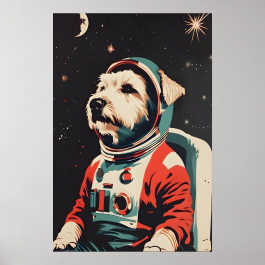 Soft Coated Wheaten Terrier Astronaut Poster (Vorne)