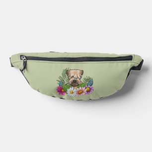 Soft-Coated Wheaten Terrier Bunte Blumen Grün Bauchtasche