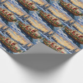 Soft Coated Wheaten Terrier Christmas Boat Holiday Geschenkpapier (Ecke)