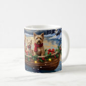 Soft Coated Wheaten Terrier Christmas Boat Holiday Kaffeetasse (VorderseiteRechts)