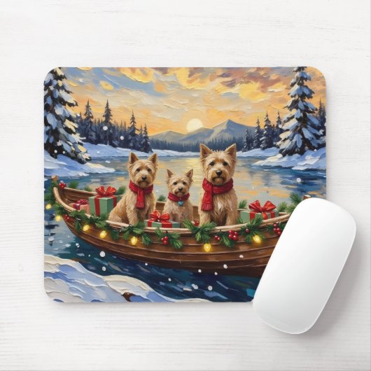 Soft Coated Wheaten Terrier Christmas Boat Holiday Mousepad (Mit Mouse)