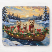 Soft Coated Wheaten Terrier Christmas Boat Holiday Mousepad (Vorne)