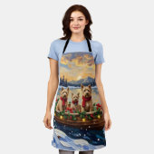 Soft Coated Wheaten Terrier Christmas Boat Holiday Schürze (Getragen)