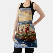 Soft Coated Wheaten Terrier Christmas Boat Holiday Schürze (InSitu)