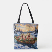 Soft Coated Wheaten Terrier Christmas Boat Holiday Tasche (Rückseite)