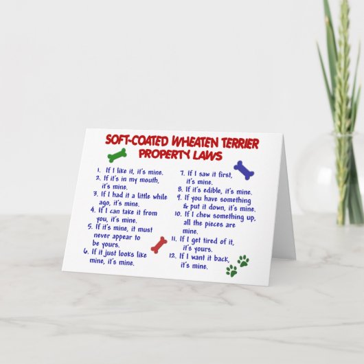 SOFT-COATED WHEATEN TERRIER Eigentums-Gesetze 2 Karte (Vorderseite)