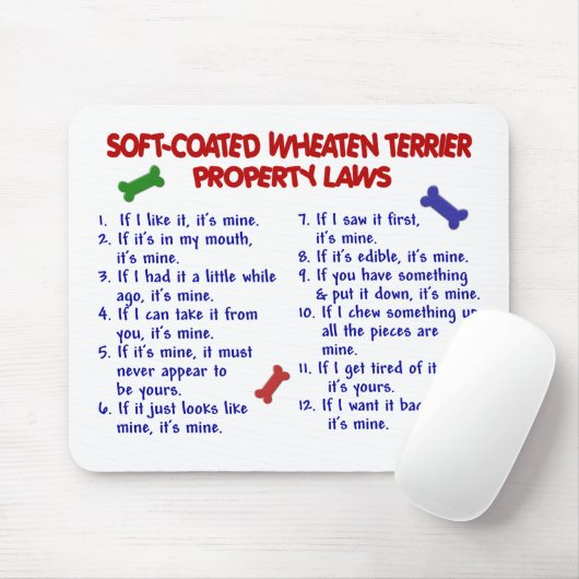 SOFT-COATED WHEATEN TERRIER Eigentums-Gesetze 2 Mousepad (Mit Mouse)