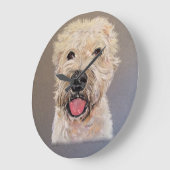 Soft Coated Wheaten Terrier Große Wanduhr (Winkel)