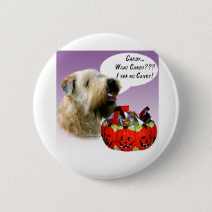 Soft Coated Wheaten Terrier Halloween Candy Button