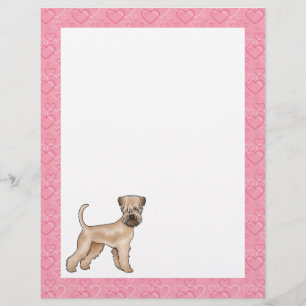 Soft-Coated Wheaten Terrier Hund Herz Muster Rosa Briefbogen