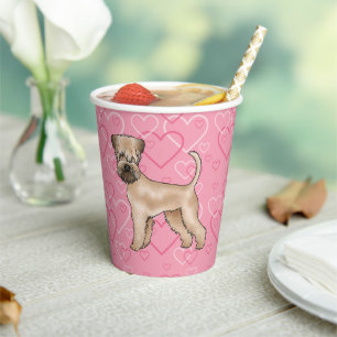 Soft-Coated Wheaten Terrier Hund Herz Muster Rosa Pappbecher
