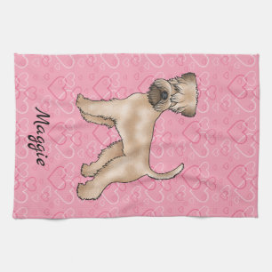Soft-Coated Wheaten Terrier Hund Liebe Herz Muster Geschirrtuch