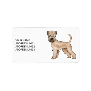 Soft-Coated Wheaten Terrier Hund mit individuellem Adressaufkleber