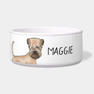 Soft-Coated Wheaten Terrier Hund Nahaufnahme und N Napf