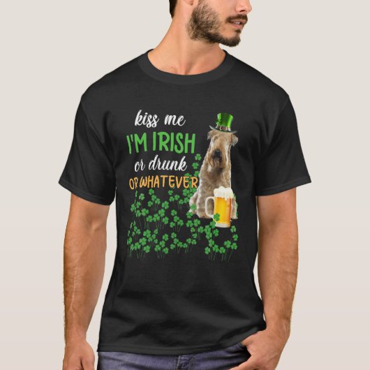 Soft Coated Wheaten Terrier Kiss Me I'm Irish Or D T-Shirt (Vorderseite)