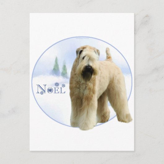 Soft Coated Wheaten Terrier Noel Feiertagspostkarte (Vorderseite)