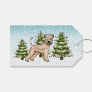 Soft-Coated Wheaten Terrier Schneeiger Winterwald Geschenkanhänger