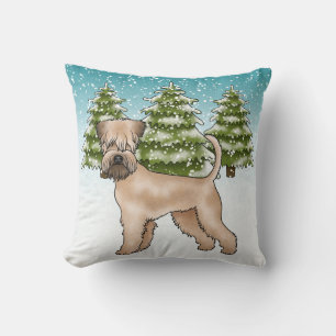Soft-Coated Wheaten Terrier Schneeiger Winterwald Kissen