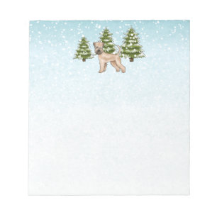 Soft-Coated Wheaten Terrier Schneeiger Winterwald Notizblock