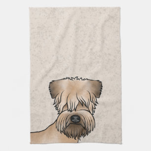 Soft-Coated Wheaten Terrier Süßer Hundekopf auf Be Geschirrtuch