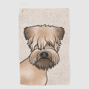 Soft-Coated Wheaten Terrier Süßer Hundekopf auf Be Golfhandtuch