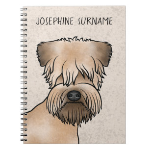 Soft-Coated Wheaten Terrier Süßer Hundekopf und Te Notizblock