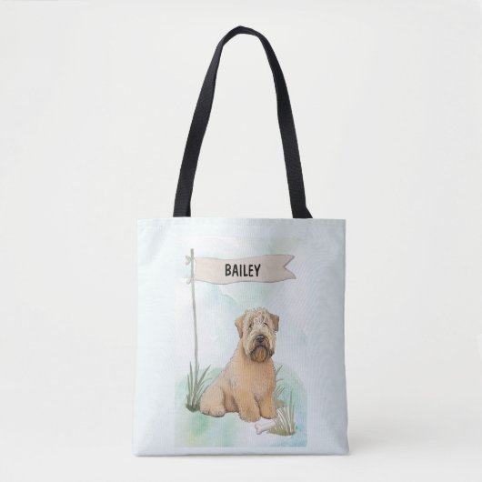 Soft Coated Wheaten Terrier Watercolor Personalize Tasche (Vorderseite)
