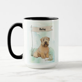 Soft Coated Wheaten Terrier Watercolor Personalize Tasse