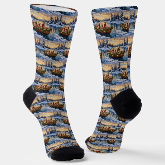 Soft Coated Wheaten Terrier Weihnachtsboot Urlaub Socken (Gewinkelt)